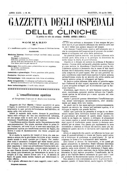 Gazzetta degli ospedali e delle cliniche