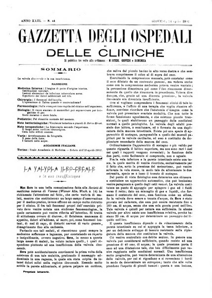 Gazzetta degli ospedali e delle cliniche