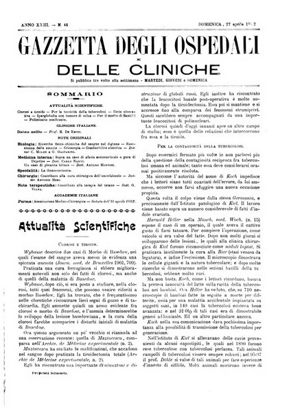 Gazzetta degli ospedali e delle cliniche