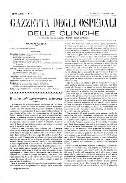 Gazzetta degli ospedali e delle cliniche