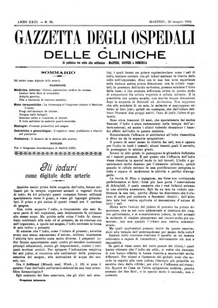 Gazzetta degli ospedali e delle cliniche