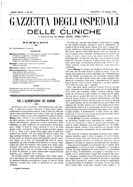 Gazzetta degli ospedali e delle cliniche