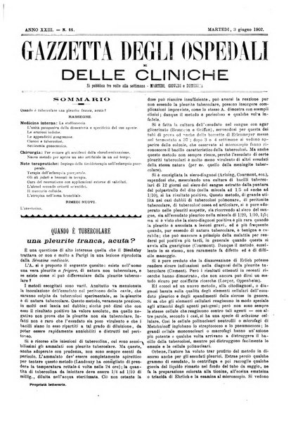 Gazzetta degli ospedali e delle cliniche