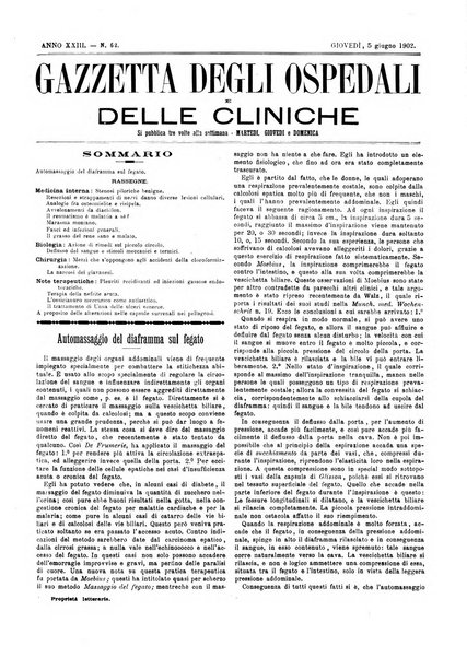 Gazzetta degli ospedali e delle cliniche