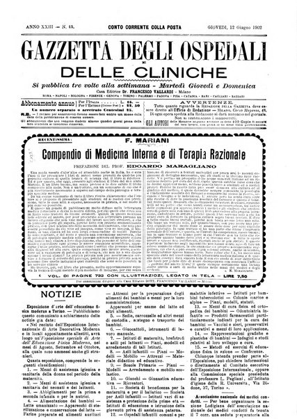 Gazzetta degli ospedali e delle cliniche