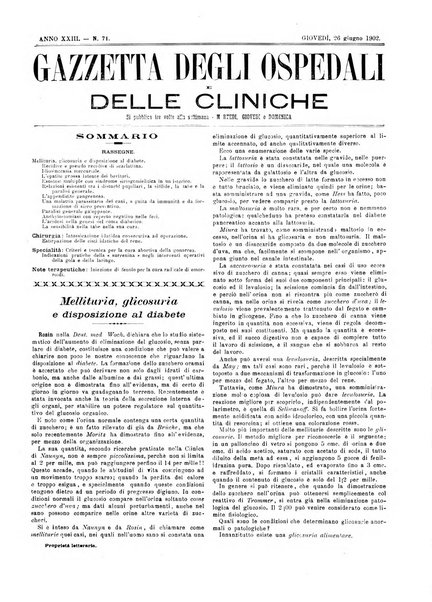 Gazzetta degli ospedali e delle cliniche