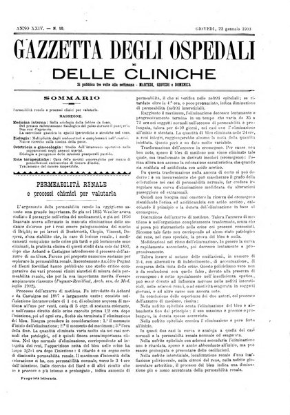 Gazzetta degli ospedali e delle cliniche