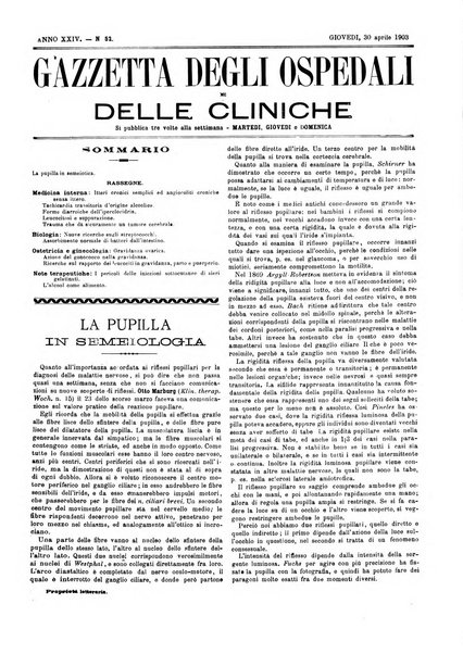 Gazzetta degli ospedali e delle cliniche