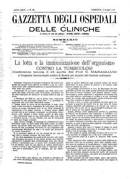 Gazzetta degli ospedali e delle cliniche