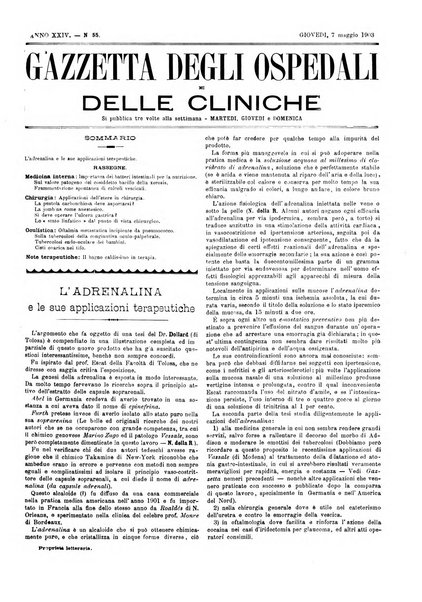 Gazzetta degli ospedali e delle cliniche