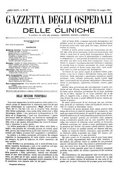 Gazzetta degli ospedali e delle cliniche