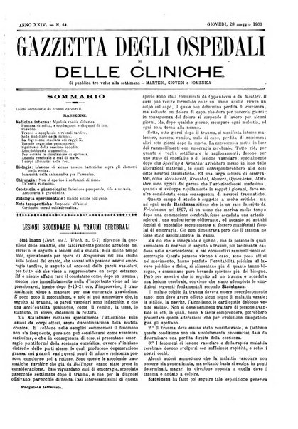 Gazzetta degli ospedali e delle cliniche