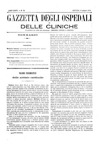 Gazzetta degli ospedali e delle cliniche