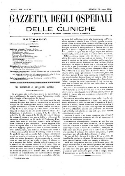 Gazzetta degli ospedali e delle cliniche