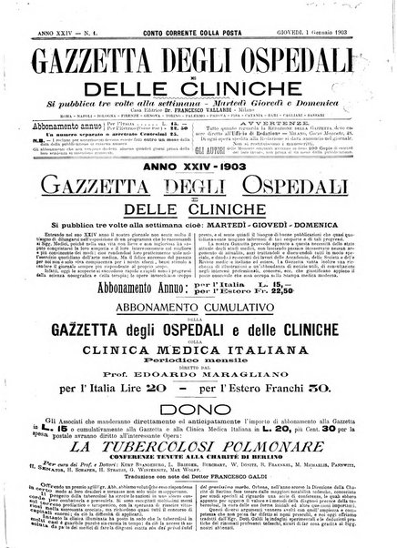 Gazzetta degli ospedali e delle cliniche