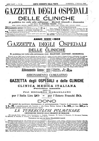 Gazzetta degli ospedali e delle cliniche