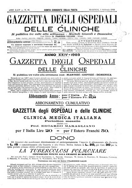 Gazzetta degli ospedali e delle cliniche