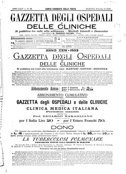 Gazzetta degli ospedali e delle cliniche