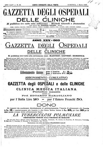 Gazzetta degli ospedali e delle cliniche