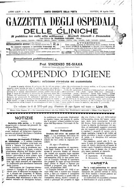 Gazzetta degli ospedali e delle cliniche