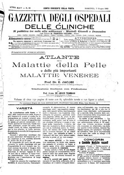 Gazzetta degli ospedali e delle cliniche