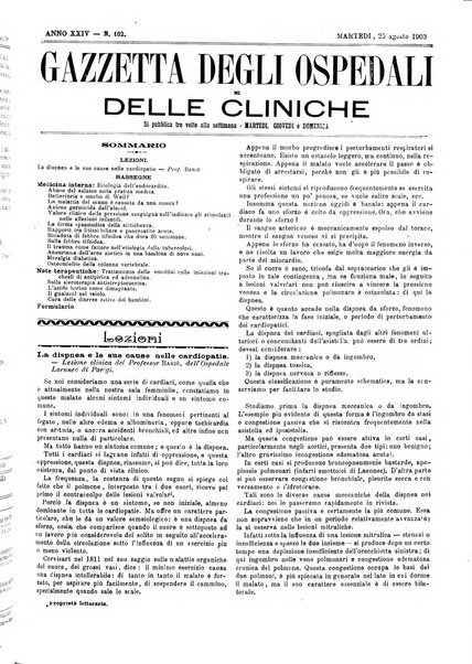 Gazzetta degli ospedali e delle cliniche