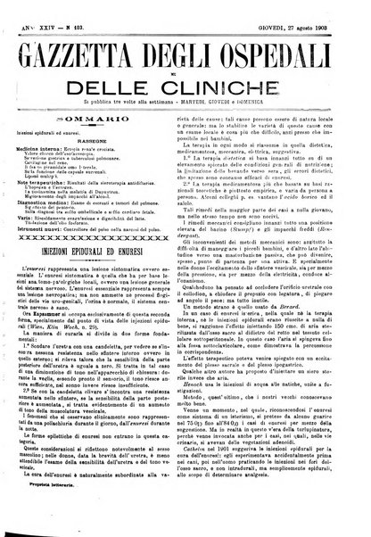 Gazzetta degli ospedali e delle cliniche