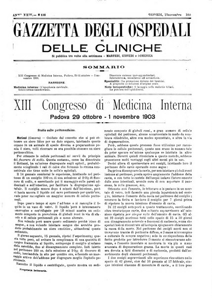 Gazzetta degli ospedali e delle cliniche