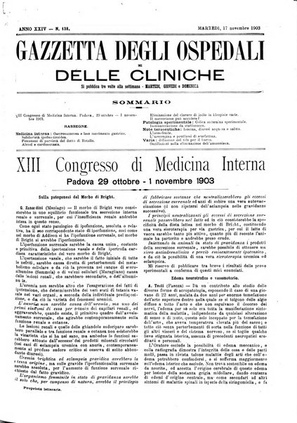 Gazzetta degli ospedali e delle cliniche