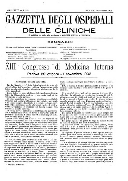 Gazzetta degli ospedali e delle cliniche