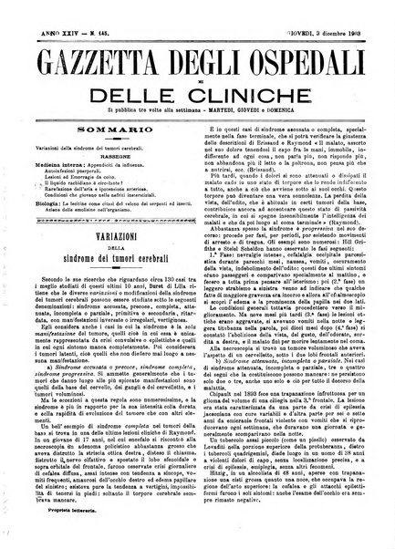 Gazzetta degli ospedali e delle cliniche