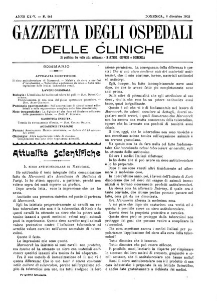 Gazzetta degli ospedali e delle cliniche