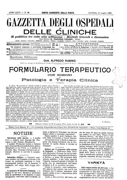 Gazzetta degli ospedali e delle cliniche