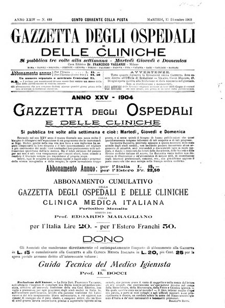 Gazzetta degli ospedali e delle cliniche