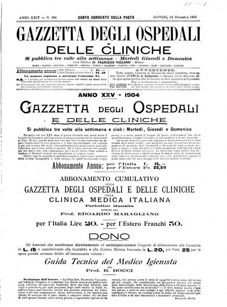 Gazzetta degli ospedali e delle cliniche