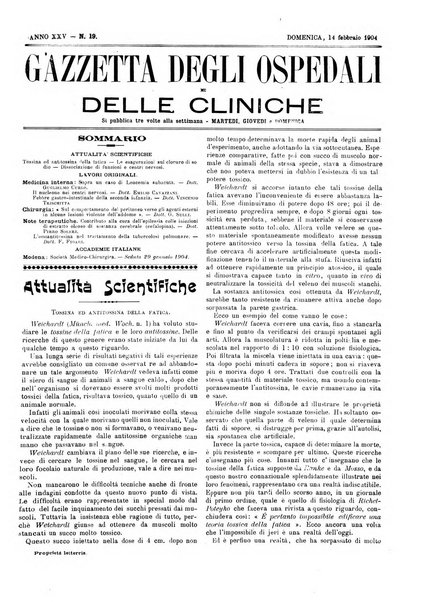 Gazzetta degli ospedali e delle cliniche