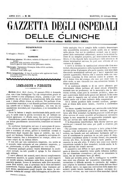 Gazzetta degli ospedali e delle cliniche