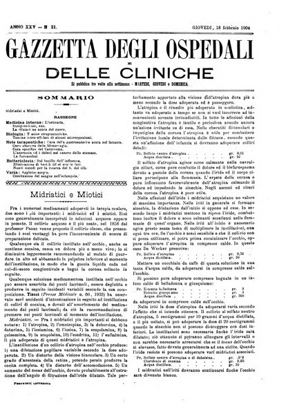 Gazzetta degli ospedali e delle cliniche