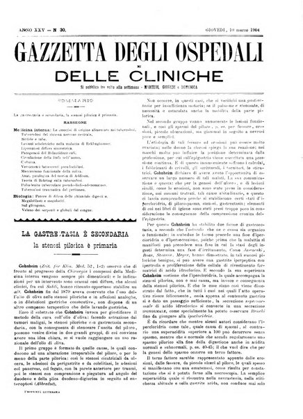 Gazzetta degli ospedali e delle cliniche