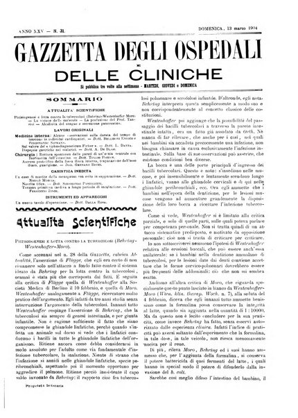 Gazzetta degli ospedali e delle cliniche