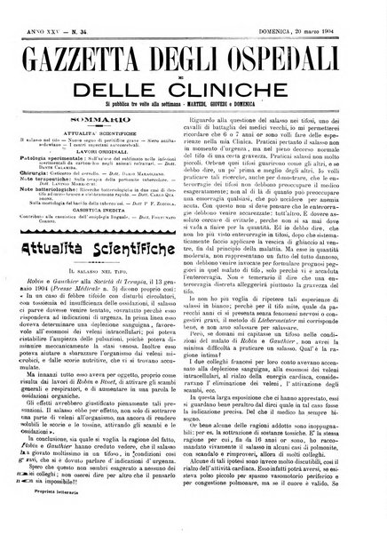 Gazzetta degli ospedali e delle cliniche