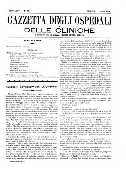 Gazzetta degli ospedali e delle cliniche