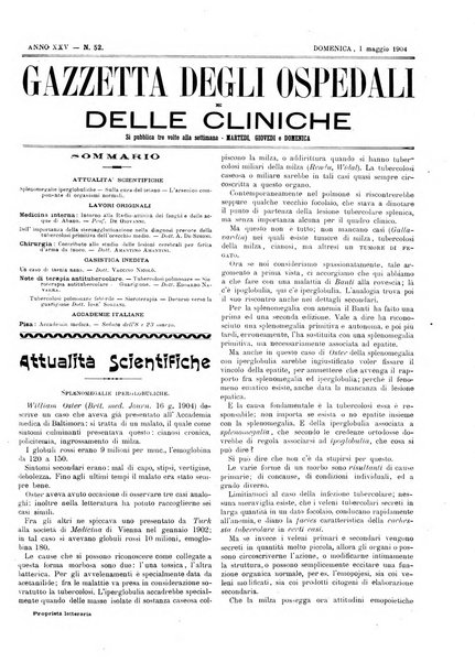 Gazzetta degli ospedali e delle cliniche