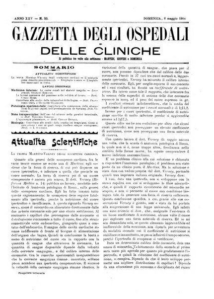 Gazzetta degli ospedali e delle cliniche