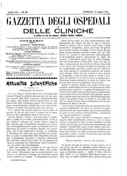 Gazzetta degli ospedali e delle cliniche