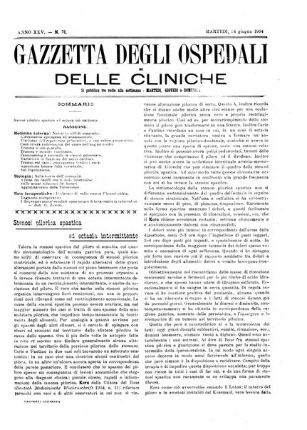 Gazzetta degli ospedali e delle cliniche