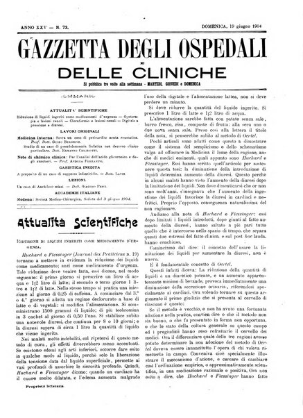 Gazzetta degli ospedali e delle cliniche