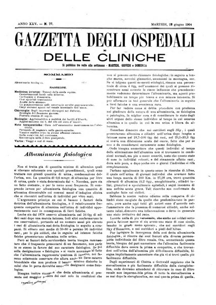 Gazzetta degli ospedali e delle cliniche