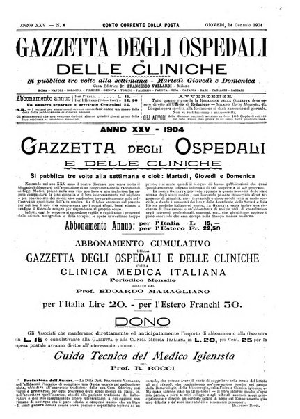 Gazzetta degli ospedali e delle cliniche