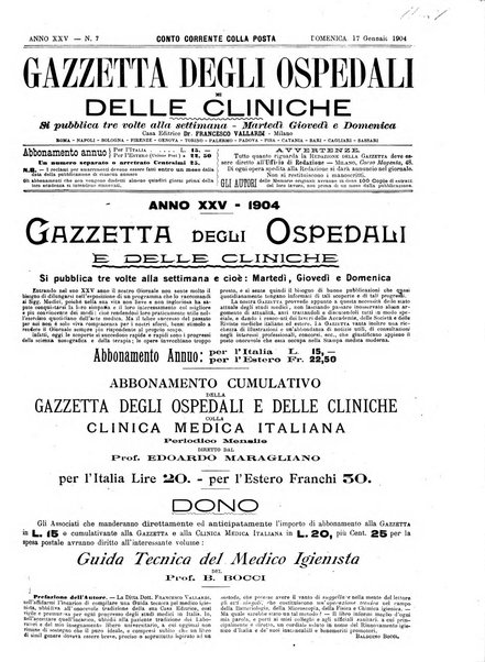 Gazzetta degli ospedali e delle cliniche